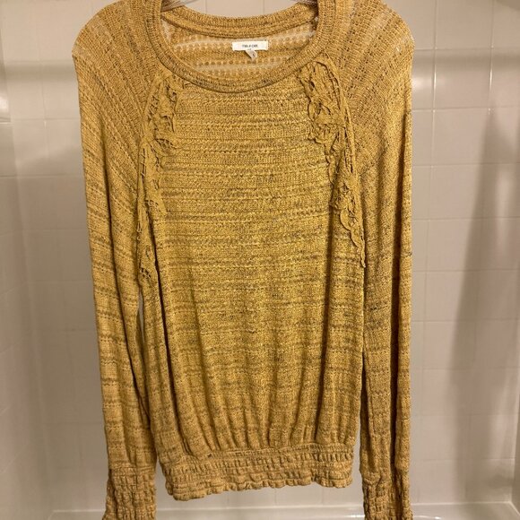 Lace Trim Long Sleeve Pullover Sweater - Picture 1 of 3